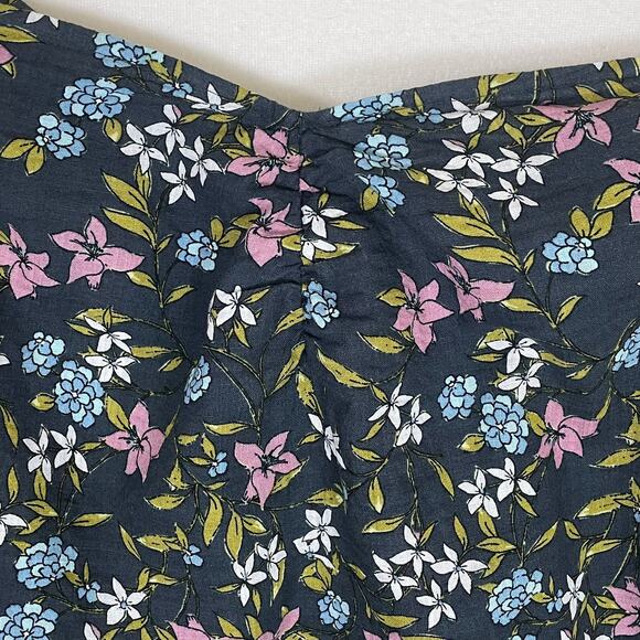 ana 4X Gray Floral Puff Sleeve Blouse Sweetheart Neck Boho Cottagecore Top - Picture 6 of 13